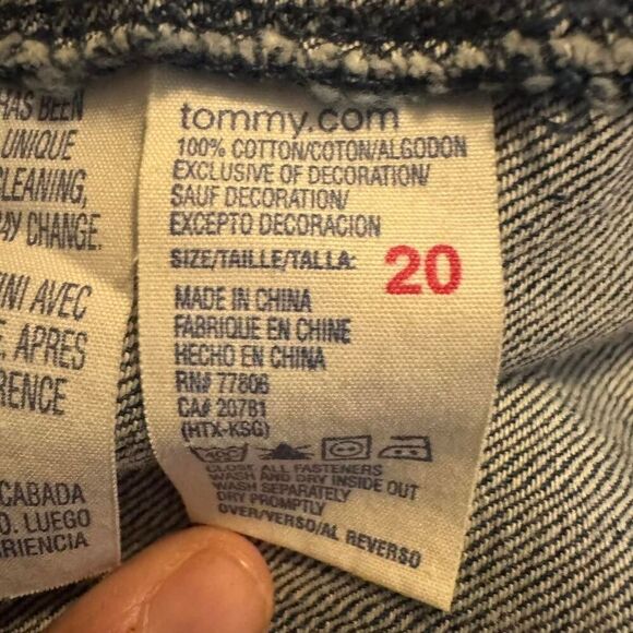 Tommy Hilfiger Women's Blue Denim Vest Waistcoat hook closure Size 20 - Picture 4 of 5